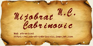 Mijobrat Čabrinović vizit kartica